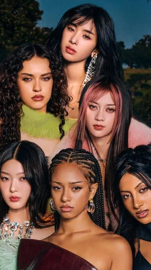 ai character: Katseye ❄️ background