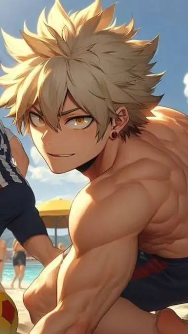 ai character: MHA en la playa  background