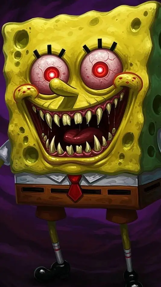 ai character: creepy spongebob background