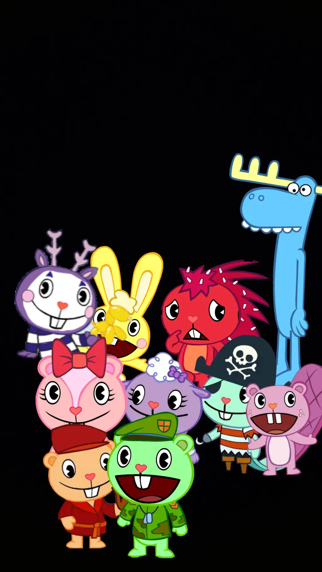 ai character: Happy tree friends background