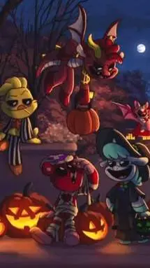 ai character: sc Halloween  background