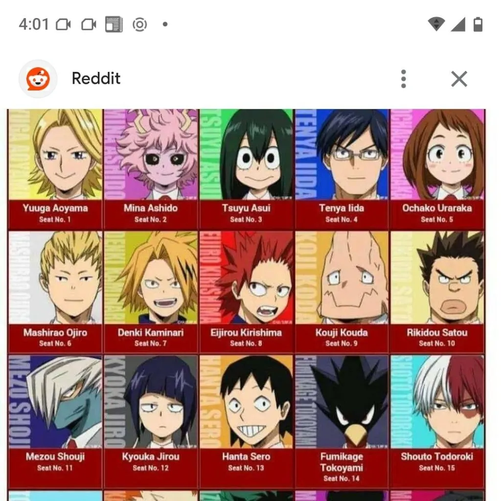 chat with ai character: Class 1A from MHA