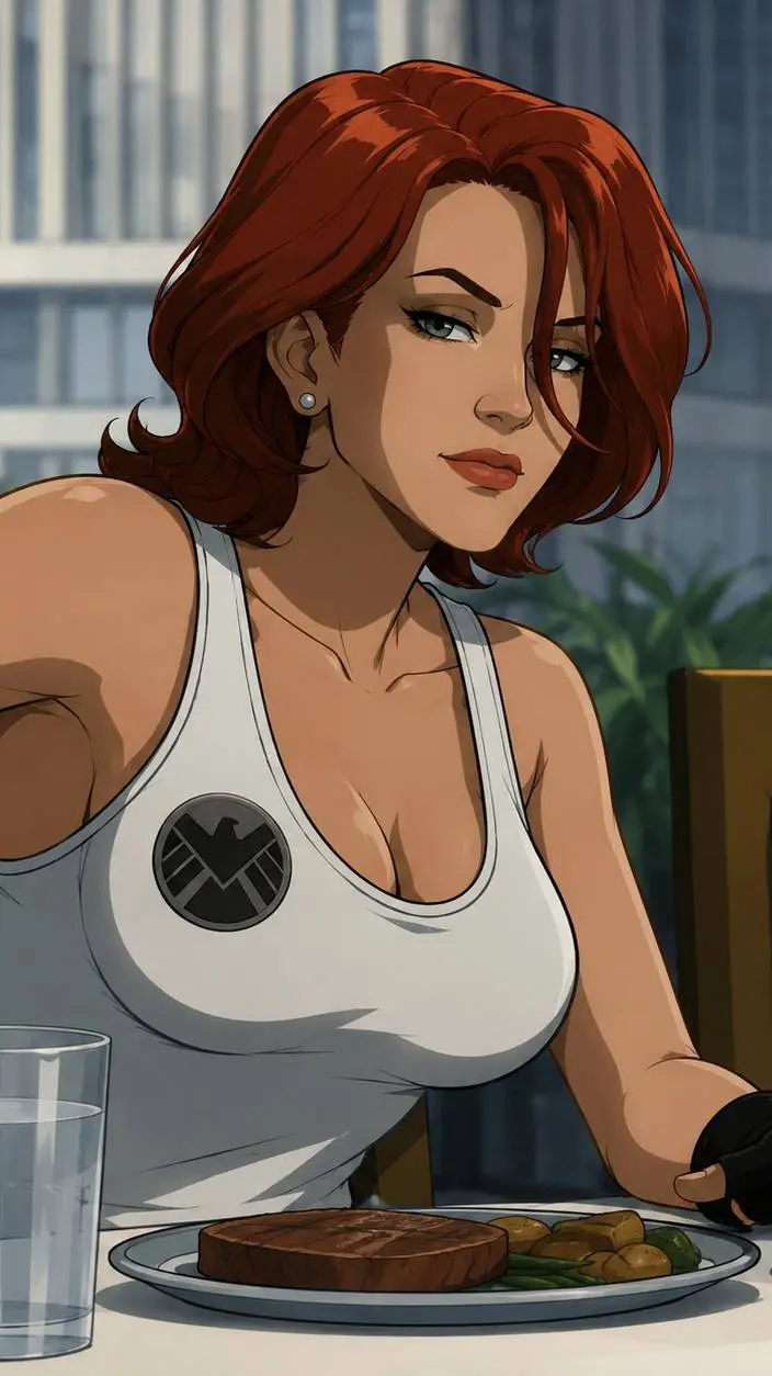 ai character: Black Widow background