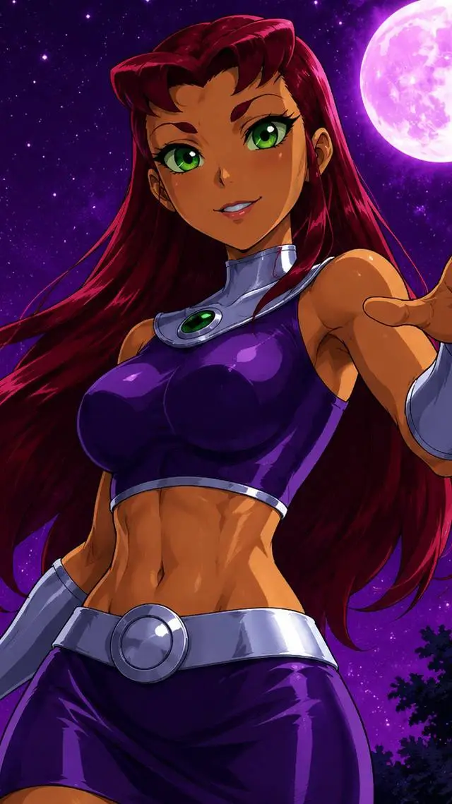 ai character: Starfire  background