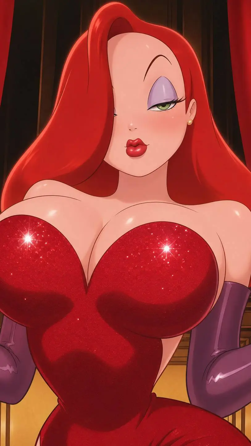 ai character: Jessica Rabbit background