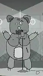 ai character: miś pusz upek background