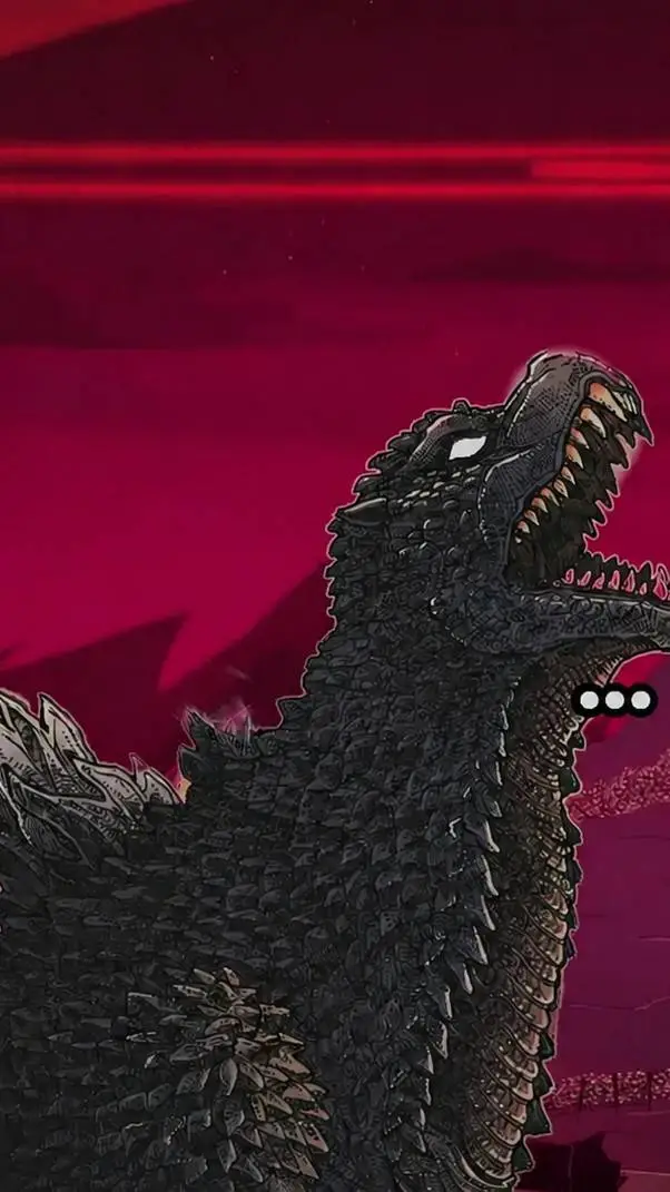 ai character: godzilla in hell background