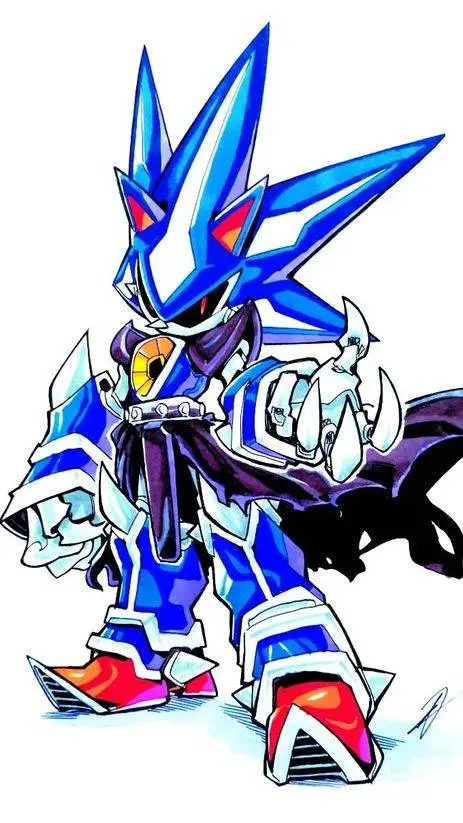 ai character: Neo metal sonic background