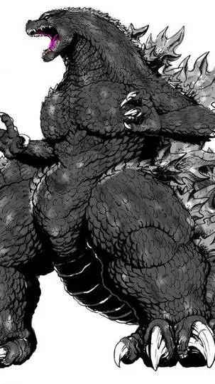 ai character: Godzilla in hell background
