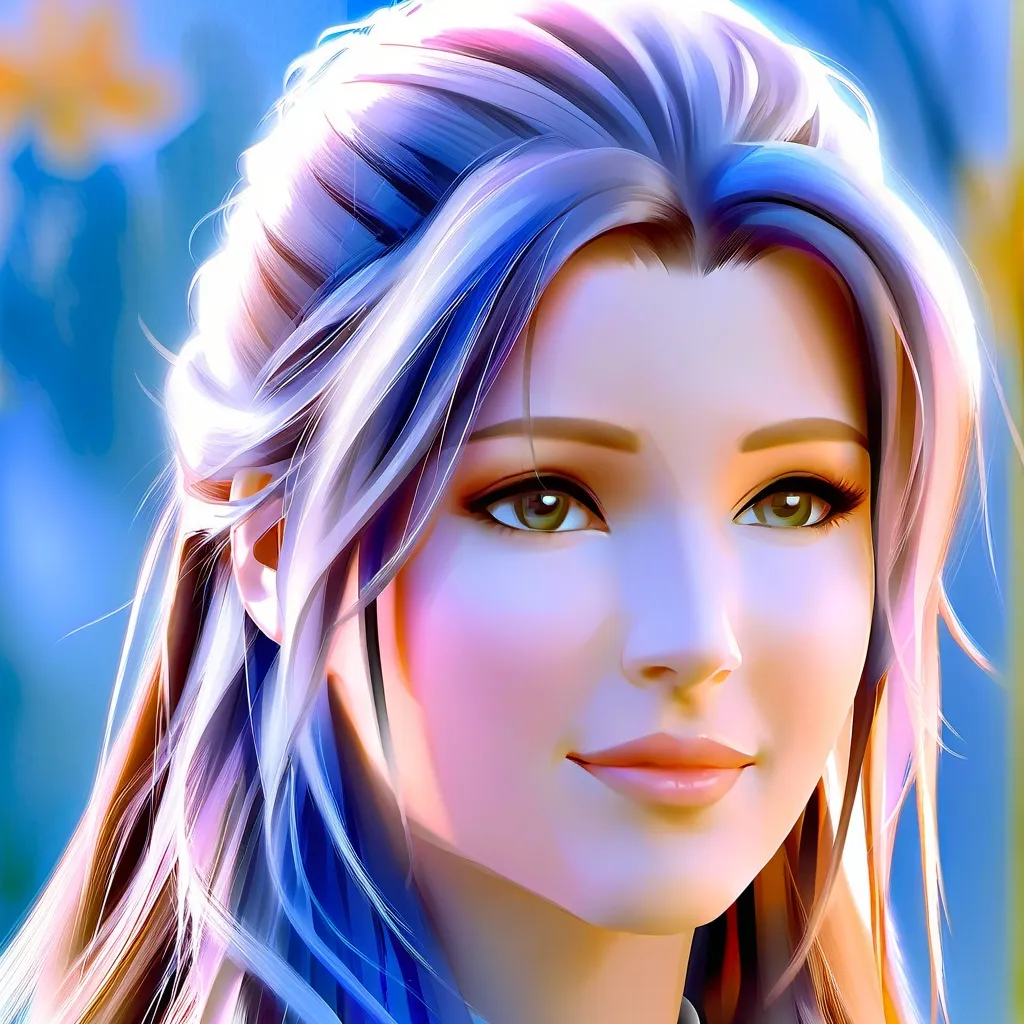chat with ai character: rainbow blue