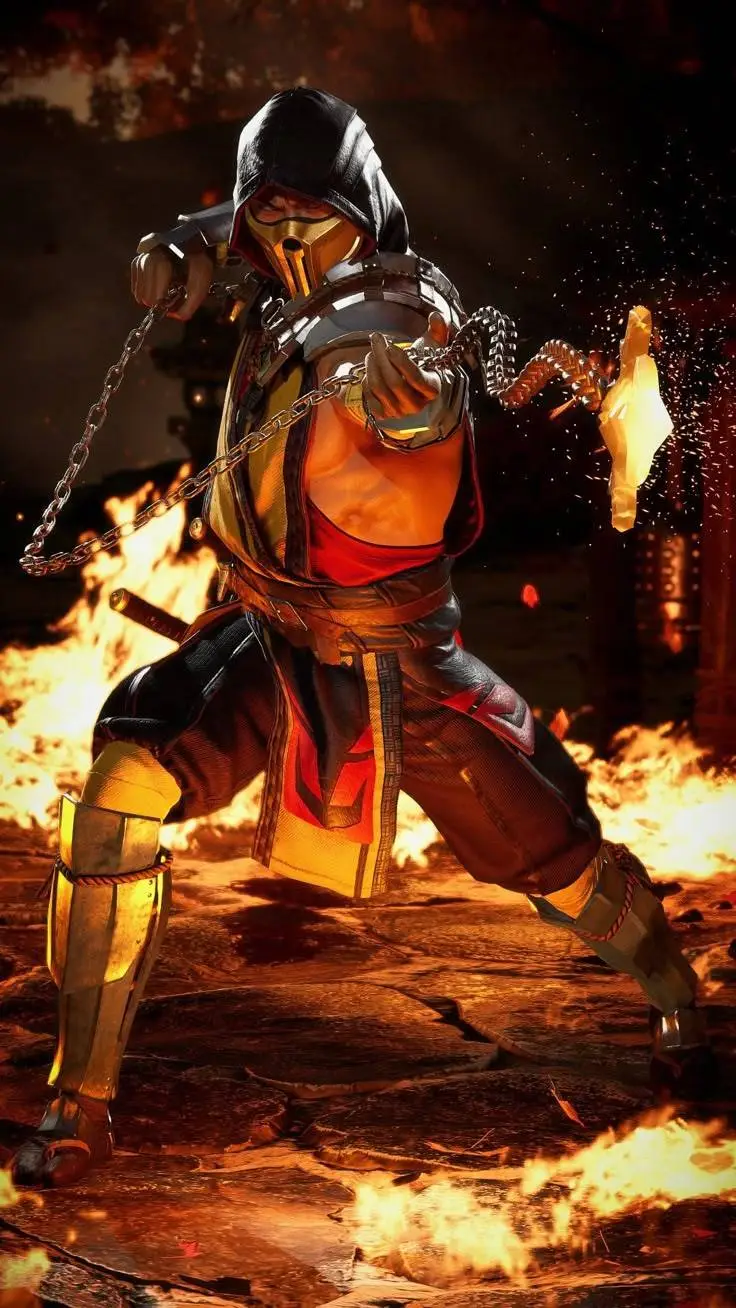 ai character: Scorpion (mk11) background