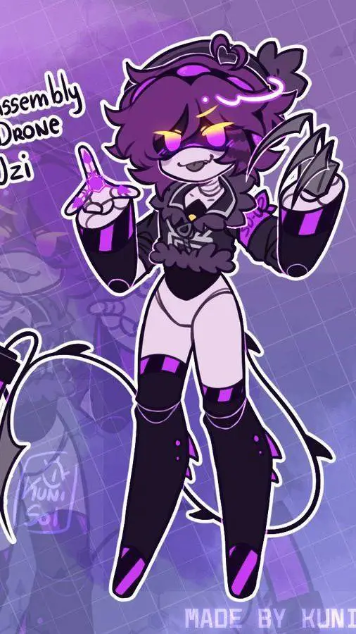 ai character: uzi x n background