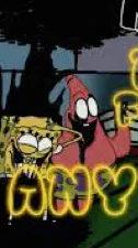 ai character: SpongeBob glitch  background