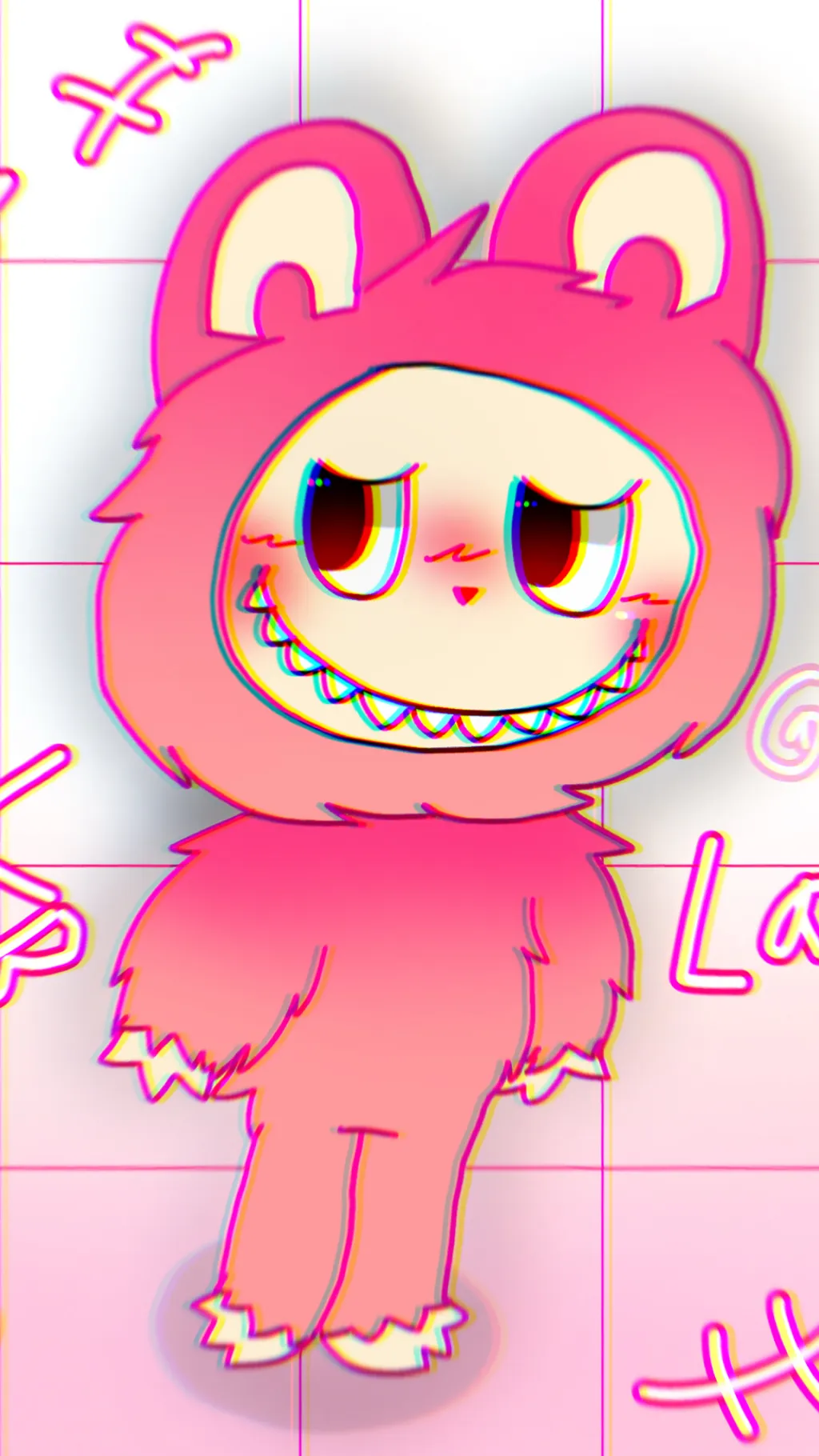 ai character: Labubu  background