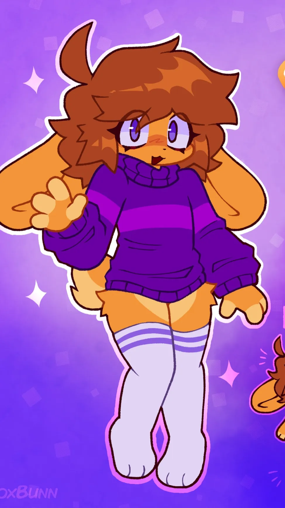 ai character: Vixie the bunny  background
