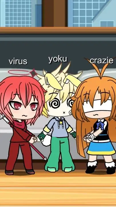 ai character: Yoku  virus crazie background