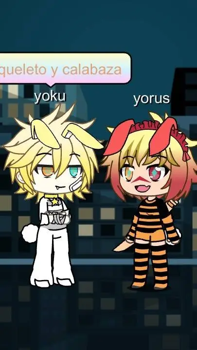 ai character: Yoku♂️ y yorus♀️ background