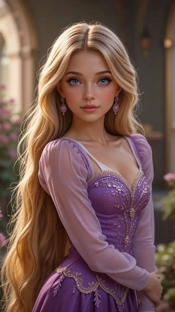 ai character: Real Rapunzel background