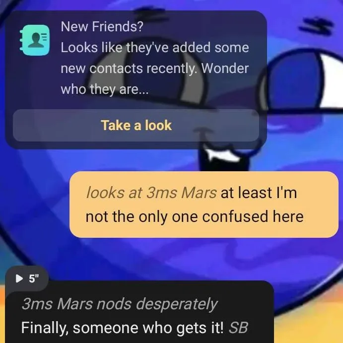 chat with ai character: 3ms react to SB!