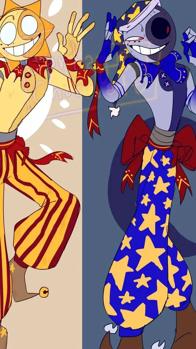 ai character: sun and moon background