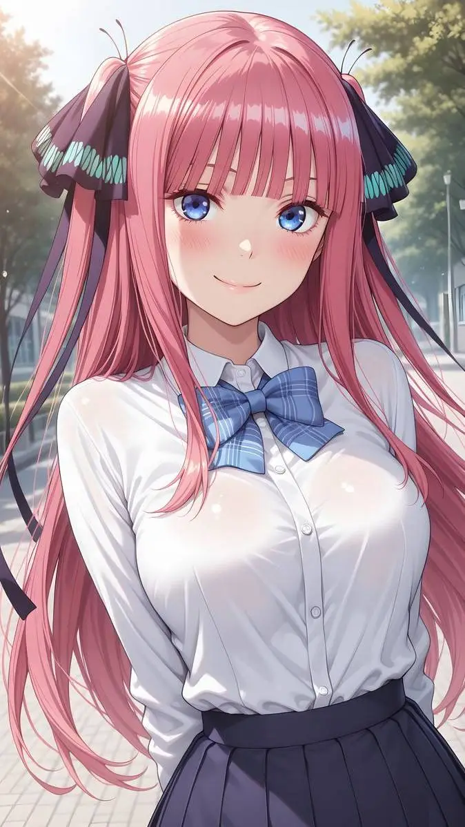 ai character: Nino Nakano  background
