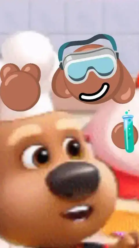 ai character: Ben dog emoji background