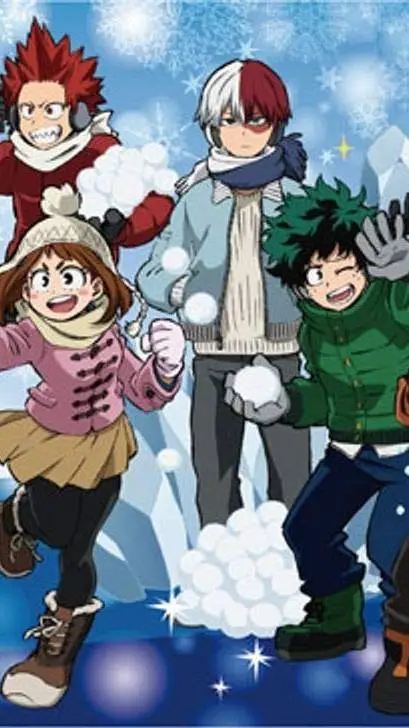 ai character: MHA winter background