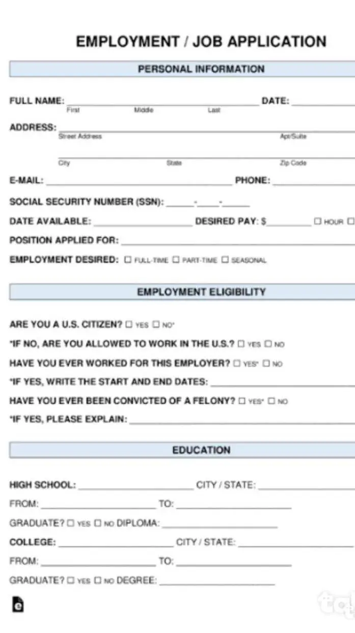 ai character: job application  background