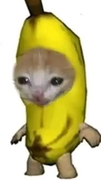 ai character: banana cat background