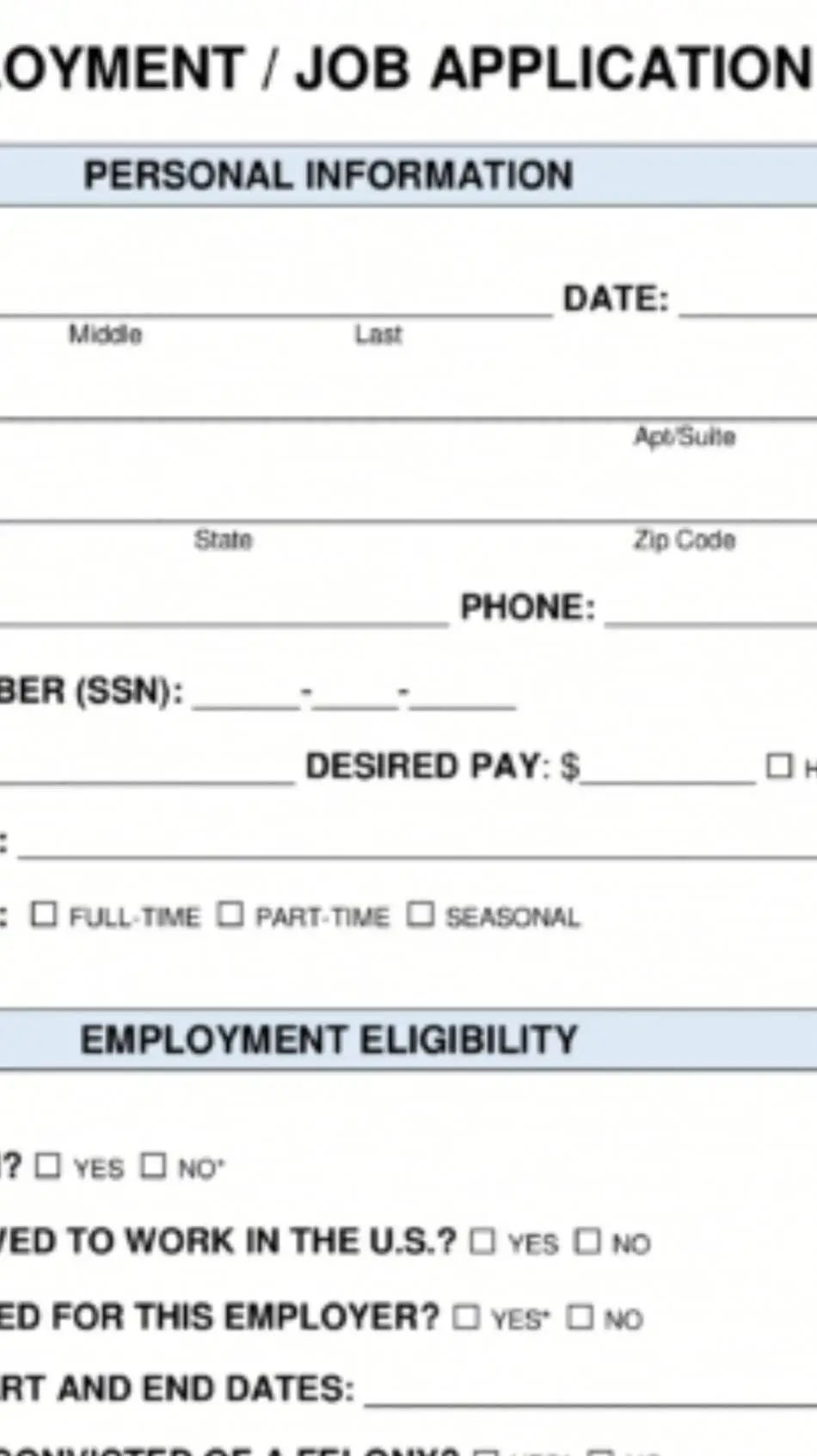 ai character: job application  background