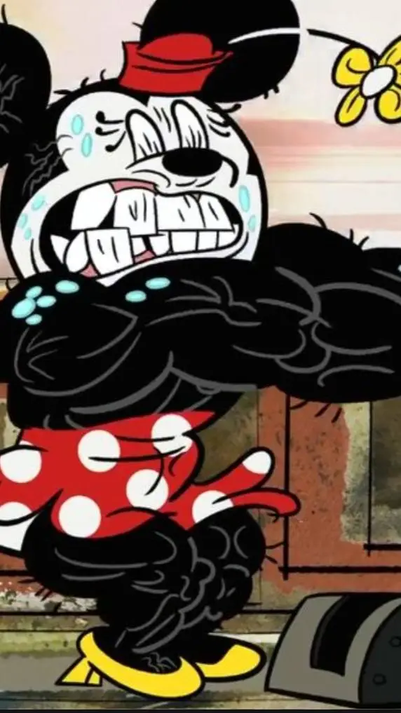 ai character: buff Minnie mouse🐭 background