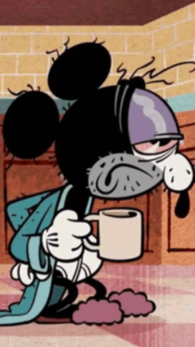 ai character: lazy Micky mouse🐭 background