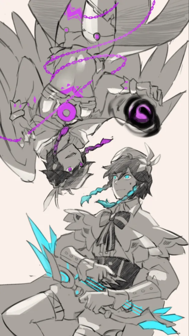 ai character: Corrupted Venti background