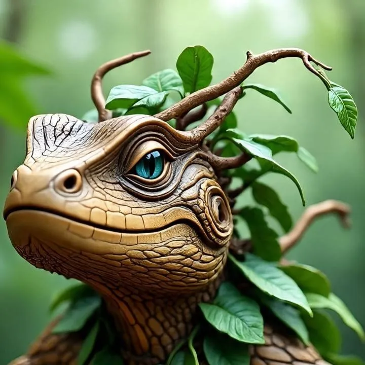 chat with ai character: lagarto de planta