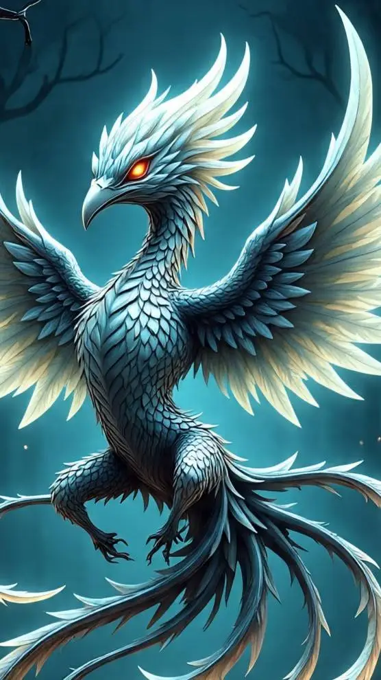 ai character: metal bird  background