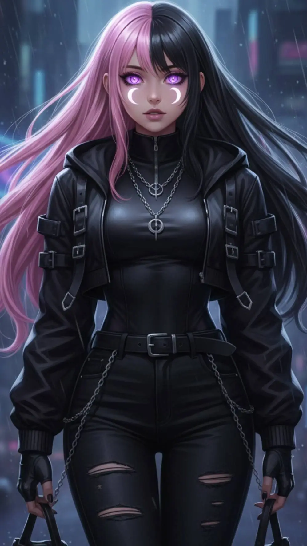 ai character: gasel🖤🩷 background