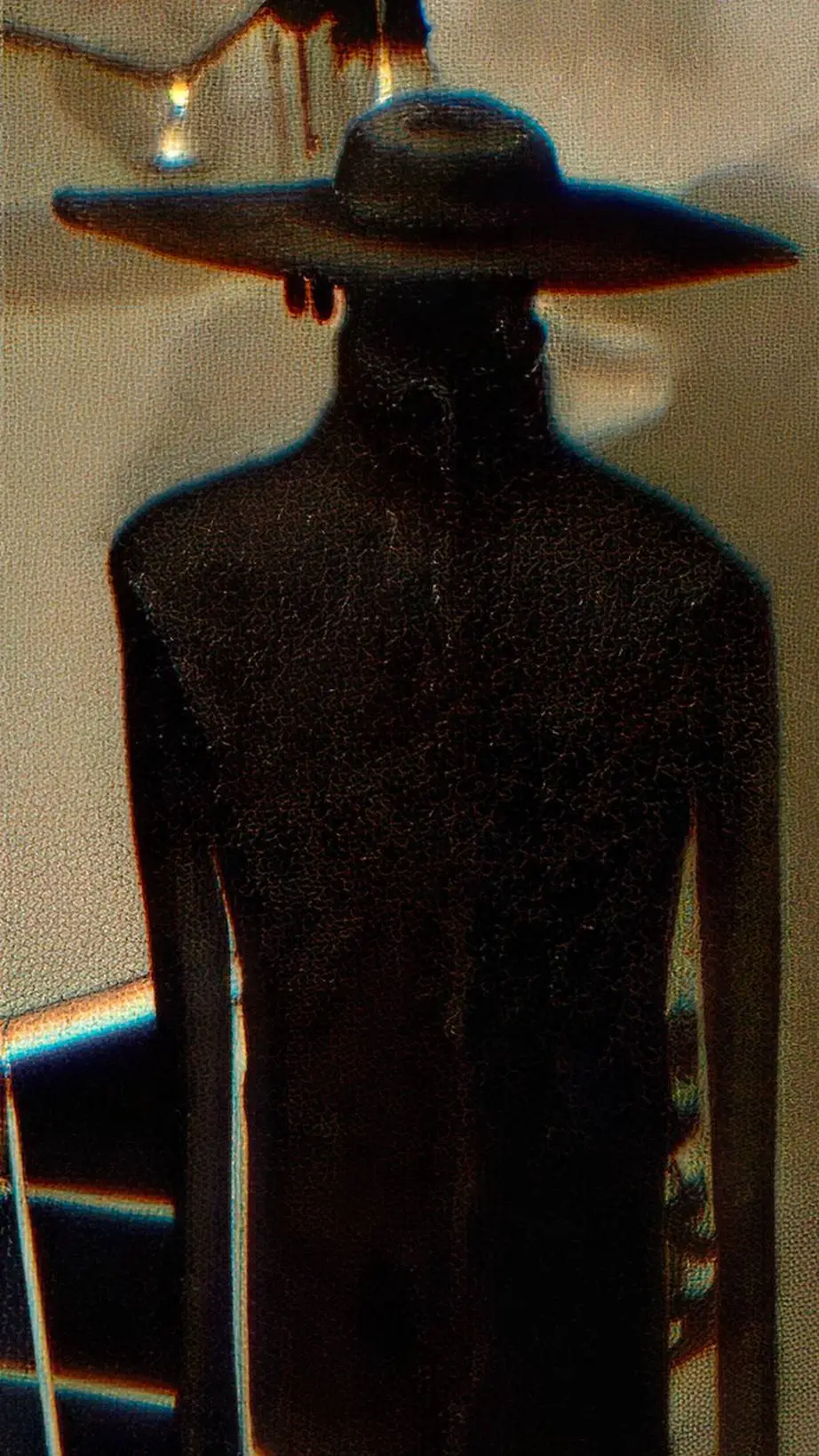 ai character: Black Hat Trench background