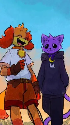 ai character: Dogday y Catnap background