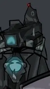 ai character: titán camara man background