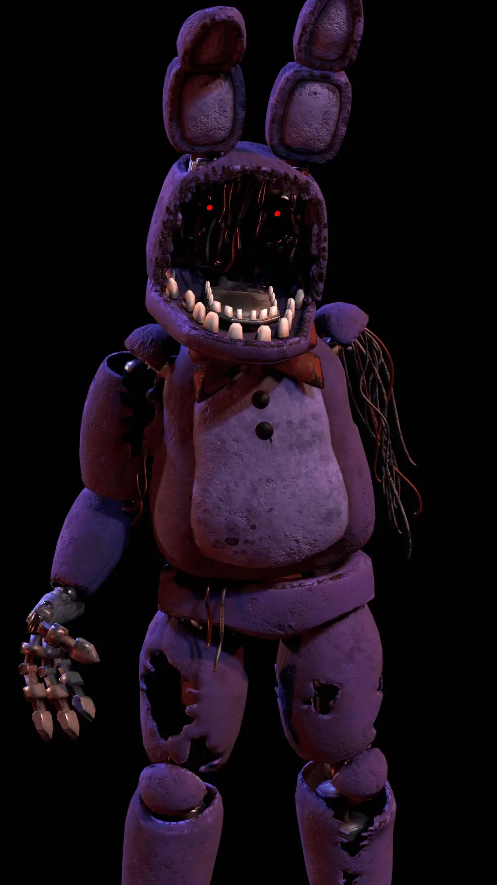 ai character: withered bonnie  background