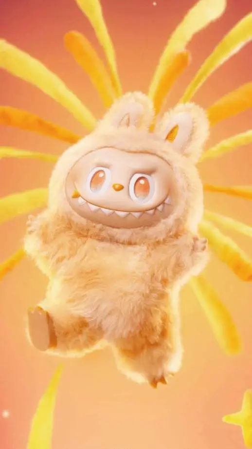 ai character: happiness labubu background