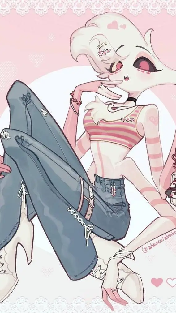 ai character: 🏳️‍🌈Angel dust🏳️‍🌈 background