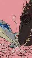 ai character: blue x indoraptor background