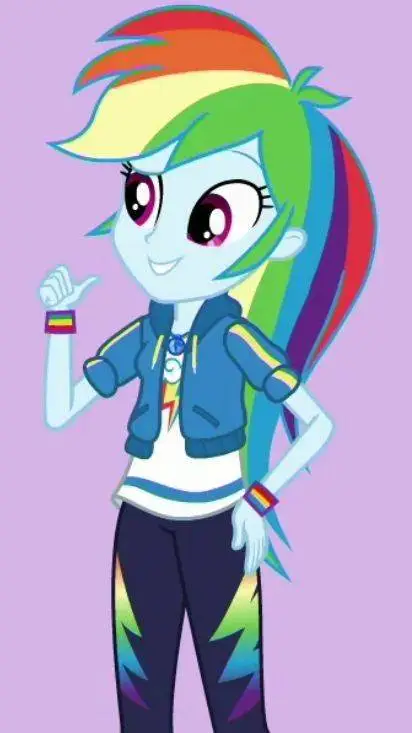 ai character: Rainbow Dash  background