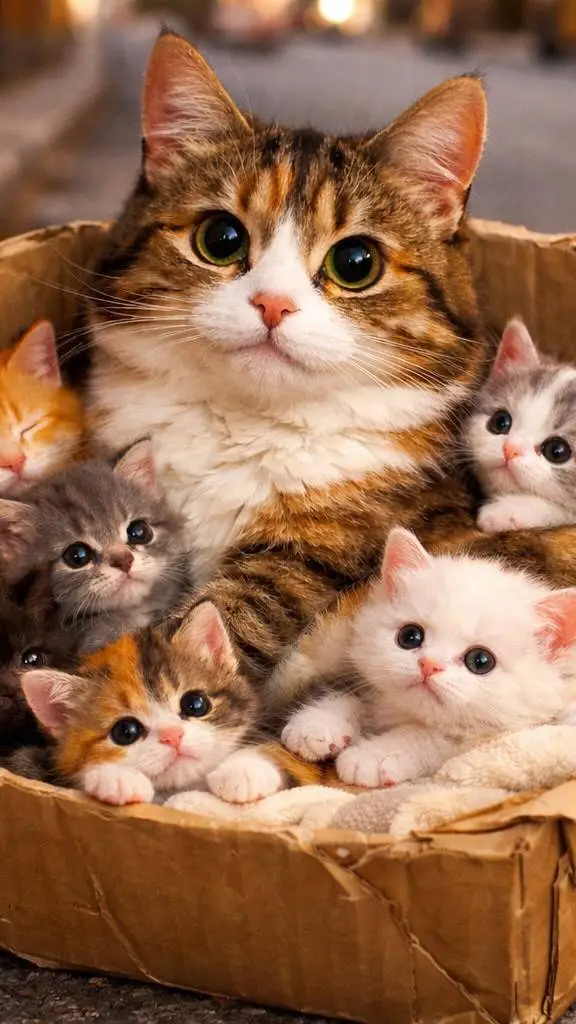 ai character: cat mom  background