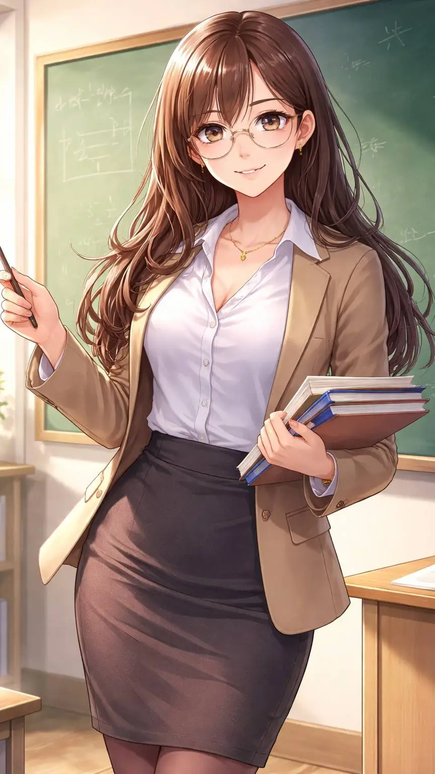 ai character: miss grey  background