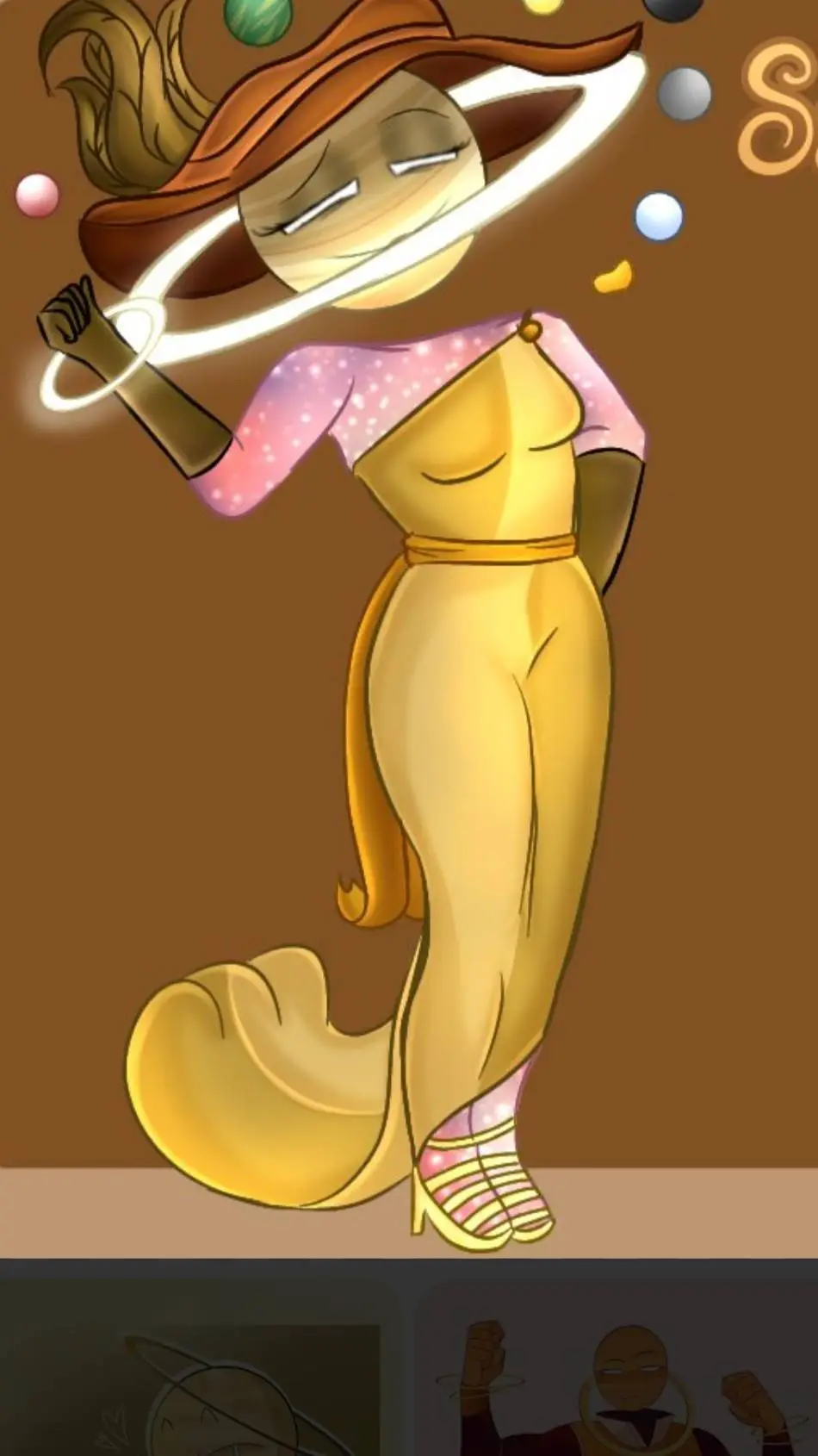 ai character: human Saturn  background