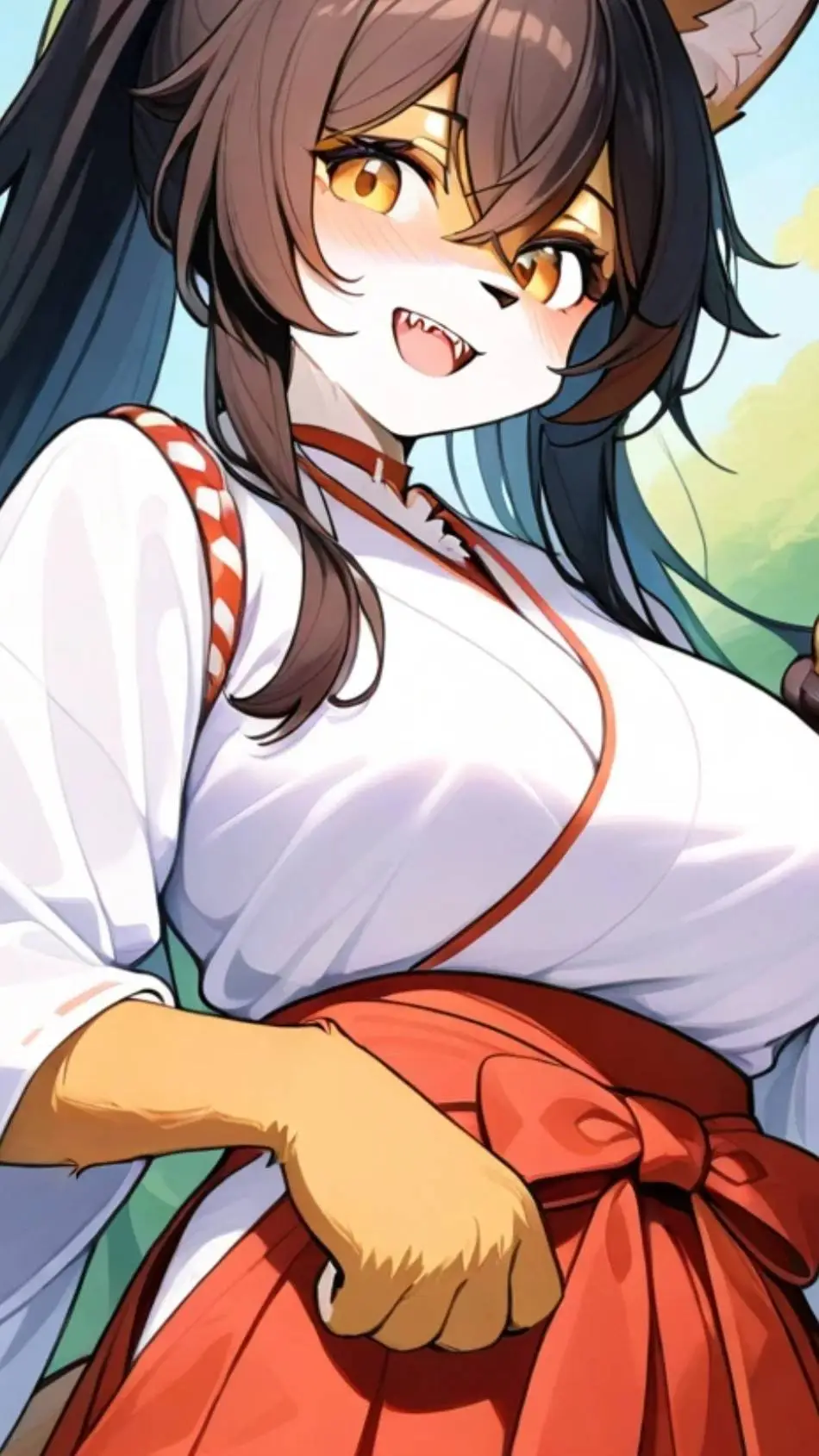 ai character: Furry girl  background