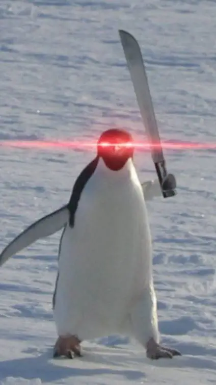 ai character: Machete Penguin 🐧 background