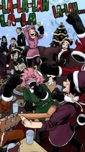 ai character: mha Christmas  background